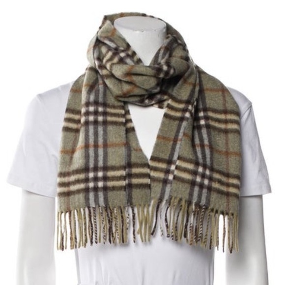 Burberry London 100% cashmere plaid print scarf - Picture 1 of 4